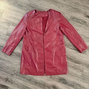 Chicos Faux Leather Topper